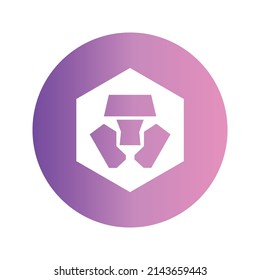 Cronos Cryptocurrency token icon. CRO token symbol. Cryptocurrency vector icon. Flat Vector illustration - Vector