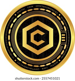 cronos-cro cryptocurrency drawings on abstract background. 3d illustrations.