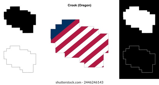 Crook County (Oregon) outline map set