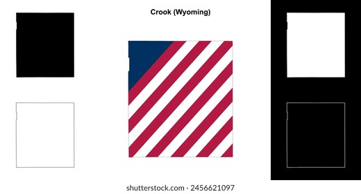 Crook County (Wyoming) outline map set