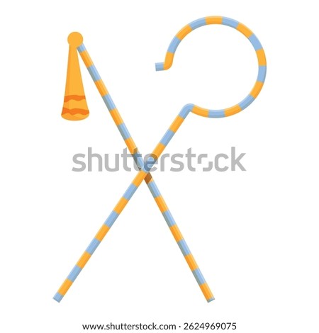 Crook and flail crossing, representing the power and authority of the ancient egyptian pharaohs