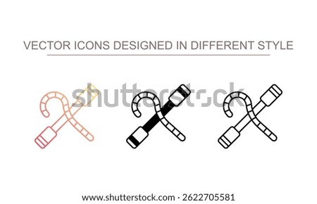 Crook And Flail icon design with white background stock illustration