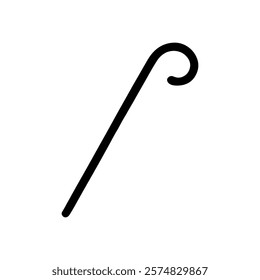 Crook handle walking stick icon vector illustration design on white background.