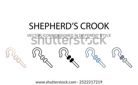 Shepherd�s crook icon design with white background stock illustration