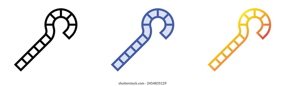 crook icon. Linear, Blue Fill and Gradient Style Design Isolated On White Background