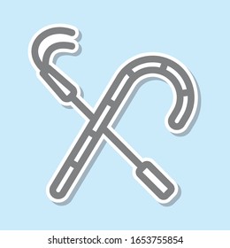 Icono de pegatina crook. Línea delgada simple, contorno vectorial de iconos de mitología para ui y ux, sitio web o aplicación móvil