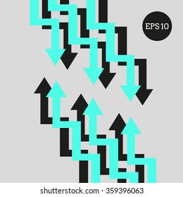 crooked arrows aimed at each other(vector eps10)