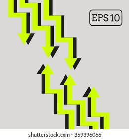 crooked arrows aimed at each other(vector eps10)