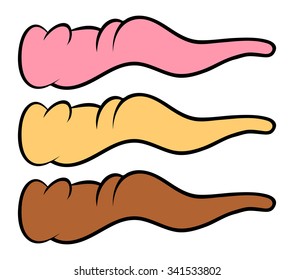 Crooked cartoon nose, carrot nose for witch or snowman icon, symbol, design. Winter vector illustration isolated on white background.