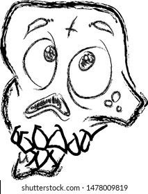 Crooked Face Of The Skull. Vector image of a funny skull.
