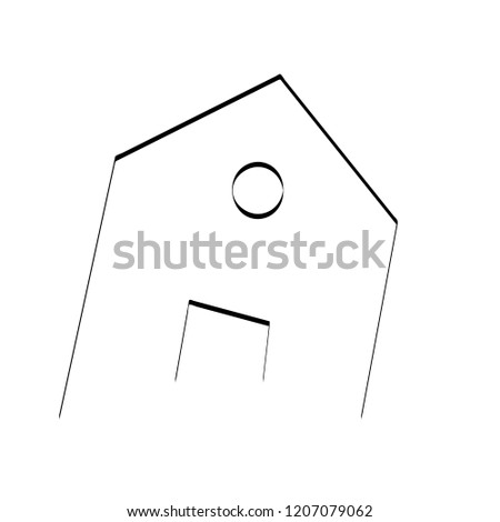 Crooked house icon.vector