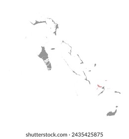 Crooked Island map, administrative division of Bahamas. Vector illustration.
