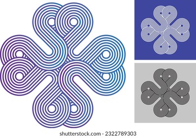 Crooked line. Intertwined pattern. Line design. Abstract love symbol logo. Vector illustration