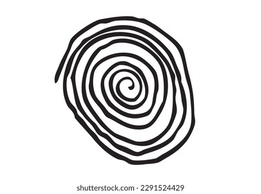 Crooked Maze doodle Circular Decoration concept. Editable Clip Art.