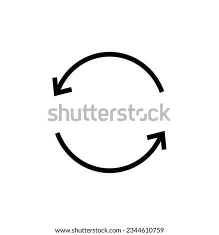 crooked repeating arrow icon and rotating icon on a white background