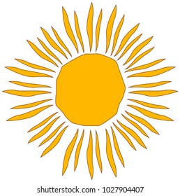 crooked sun with rays