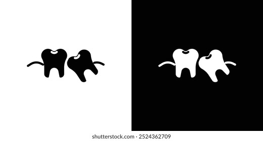 Crooked teeth icon Art design illustration