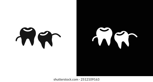 Crooked teeth icon Flat fill set collection