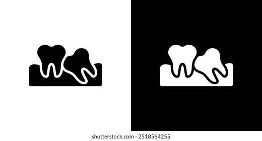 Crooked teeth icon Flat fill set collection