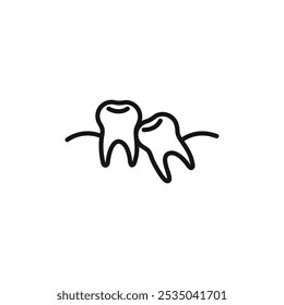 Crooked teeth icon Isolated flat vector in outline