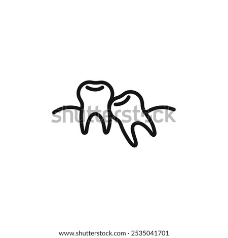 Crooked teeth icon Isolated flat vector in outline