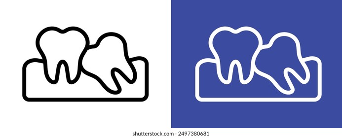 Crooked teeth icon logo sign set vector outline