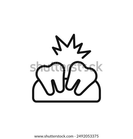 Crooked teeth icon outline collection in black and on white background