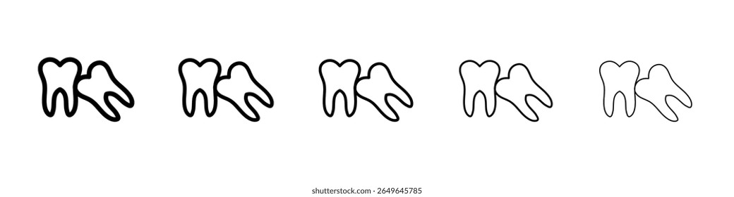 Crooked teeth icon outline simple illustration isolated