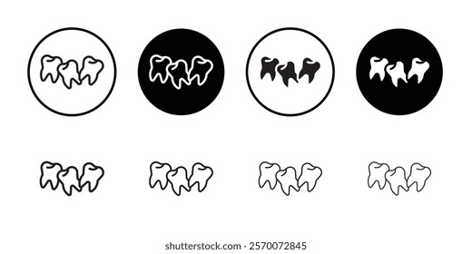 Crooked teeth icon Outline vector for web ui