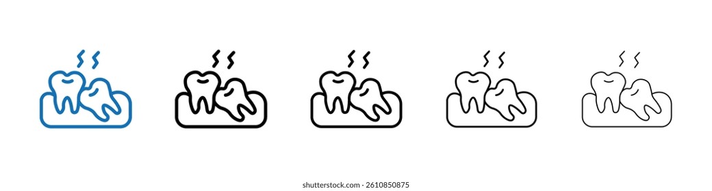 Crooked teeth icon Outline vector logo for web ui