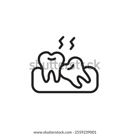 Crooked teeth icon Outline vector for web ui