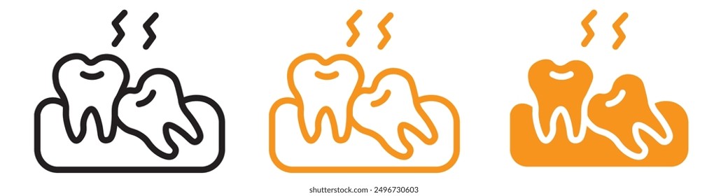 Crooked Teeth Icon Set Dental Condition Illustrations for Orthodontic and Health Projects