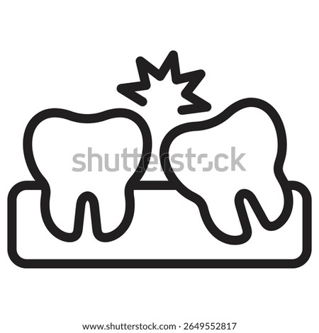 Crooked teeth icon vector illustration isolated sign