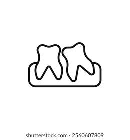 Crooked teeth icon vector line logo art