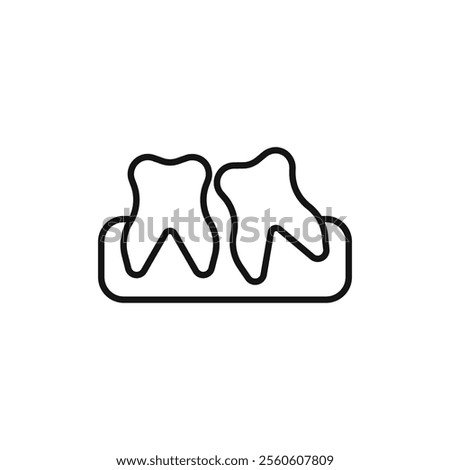 Crooked teeth icon vector line logo art