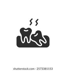 Crooked teeth icon web design in vector