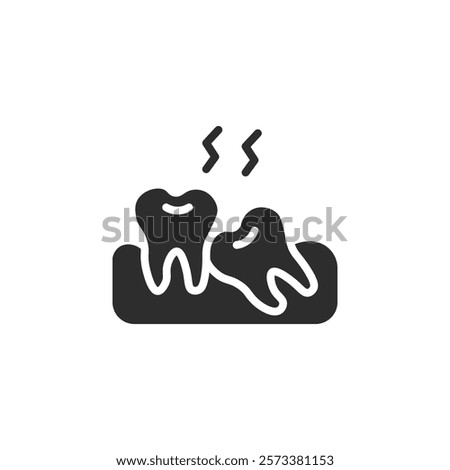 Crooked teeth icon web design in vector