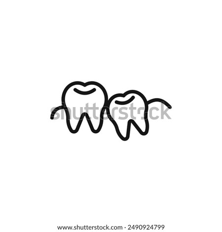 Crooked teeth logo sign vector outline