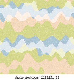 Crooked wave fluid vector seamless pattern. Wavy flowing stripes texture. Wrapping paper endless aquatic pattern. Wallpaper ornament design. Wave flow splash fluid shapes swatch.