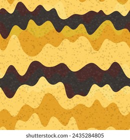 Patrón sin fisuras de vector de fluido de onda torcida. Textura de línea de curva rayada. Plantilla de fondo de póster. Diseño de estampado textil colorido. Flujo de onda salpicaduras de fondo de formas de fluido.