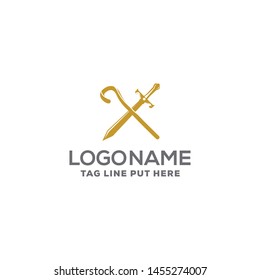 CROOKS AND SWORD LOGO DESIGN TEMPLATE