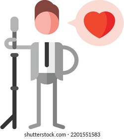 crooner isolated design element stock illustration. Vector on a white background