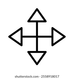 croos line arrow isolated vector icon