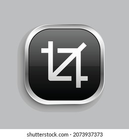 schneiden Sie 2 Linien Symbol Design. Glossy Button-Stil, abgerundetes Rechteck einzeln auf grauem Hintergrund. Vektorgrafik