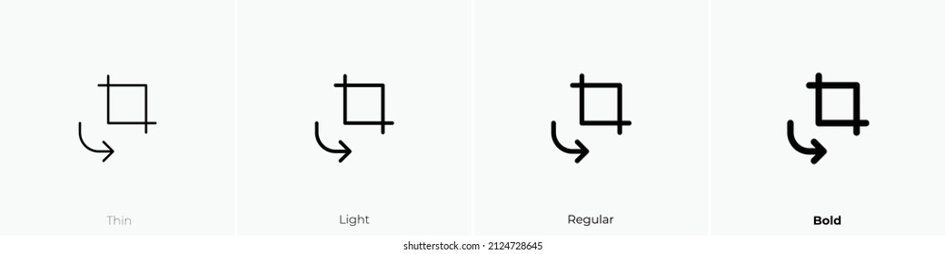 crop alt rotate left icon. Thin, Light Regular And Bold style design isolated on white background