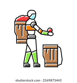crop baskets robot harvests color icon vector. crop baskets robot harvests sign. isolated symbol illustration