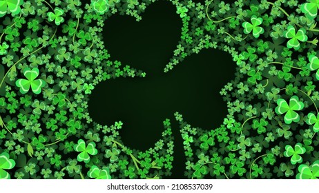 Crop Circle of Green Cloverleaf Background