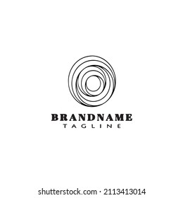 crop circle logo cartoon design icon black modern isolated vector illustration