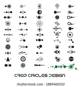 Crop circles Design. White background and so much fun many types of circles. Draw Vector T-Shirt Fashion Design