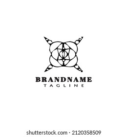 crop circles logo cartoon icon design template black modern isolated vector